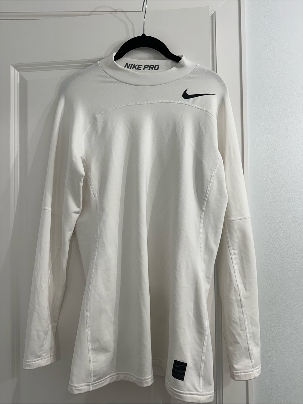 Nike Pro Hyperwarm Compression Men’s White Top